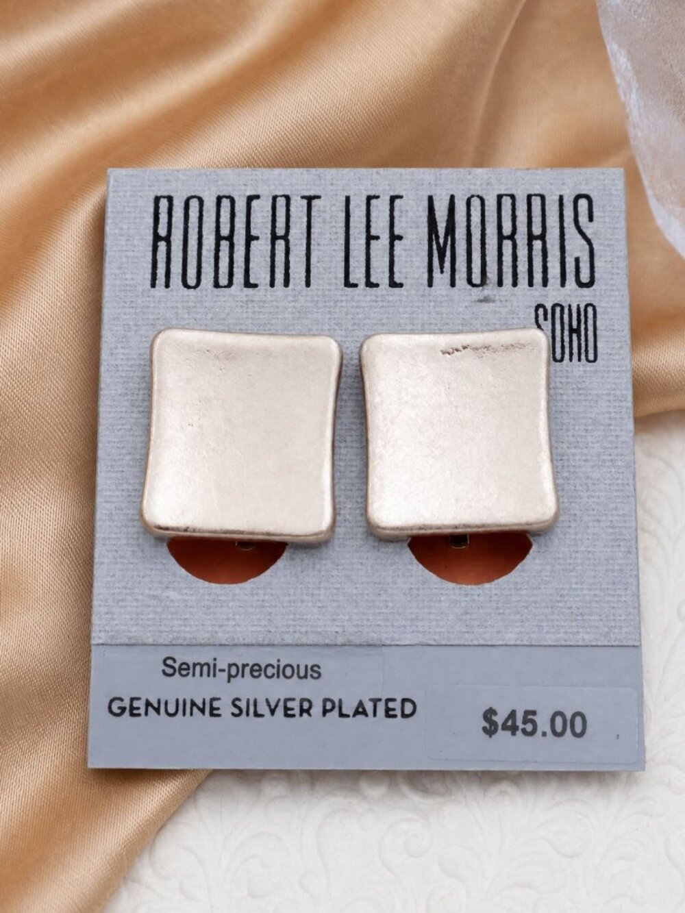 Robert Lee Morris Gold Square Stud Earrings
